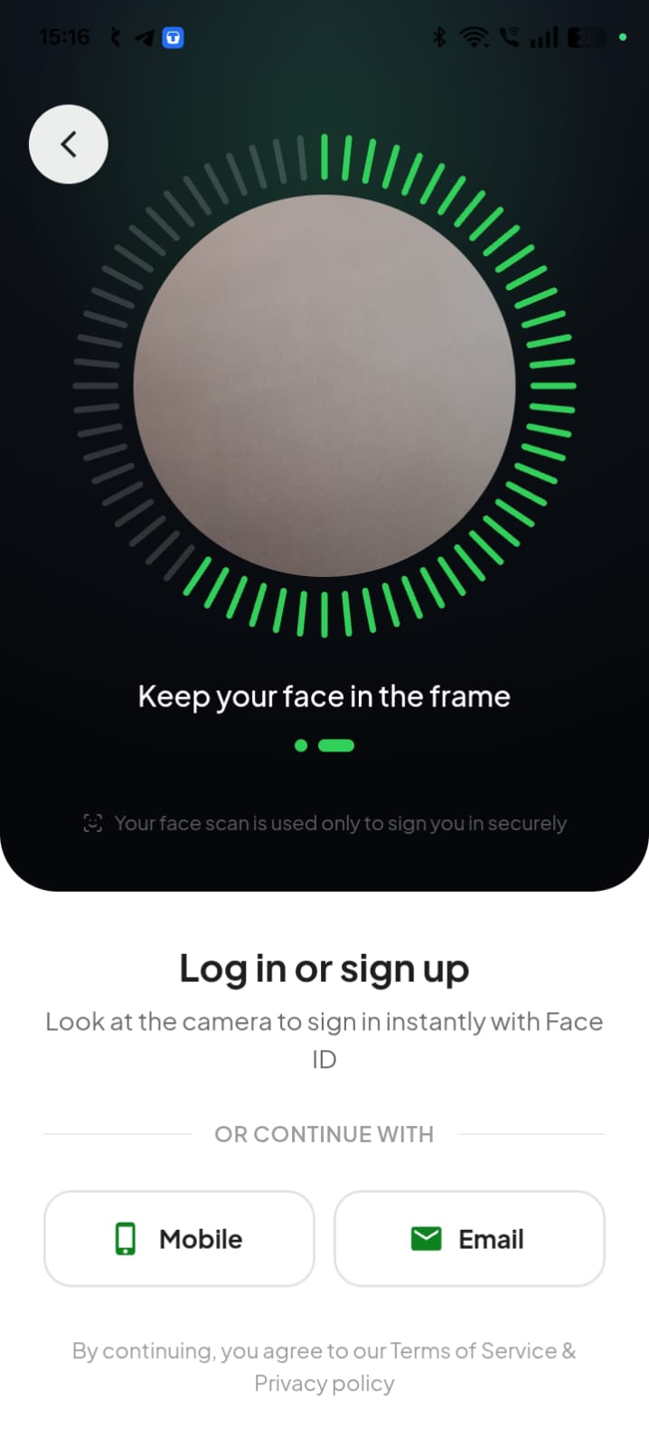 face id login